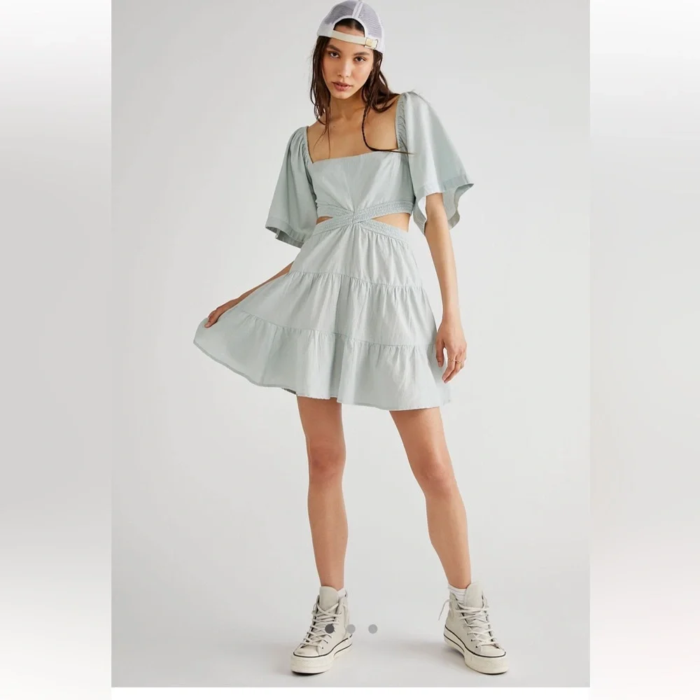 NWT Free People Cross Of Sunlight Mini Dress (M) - Picture 8 of 16